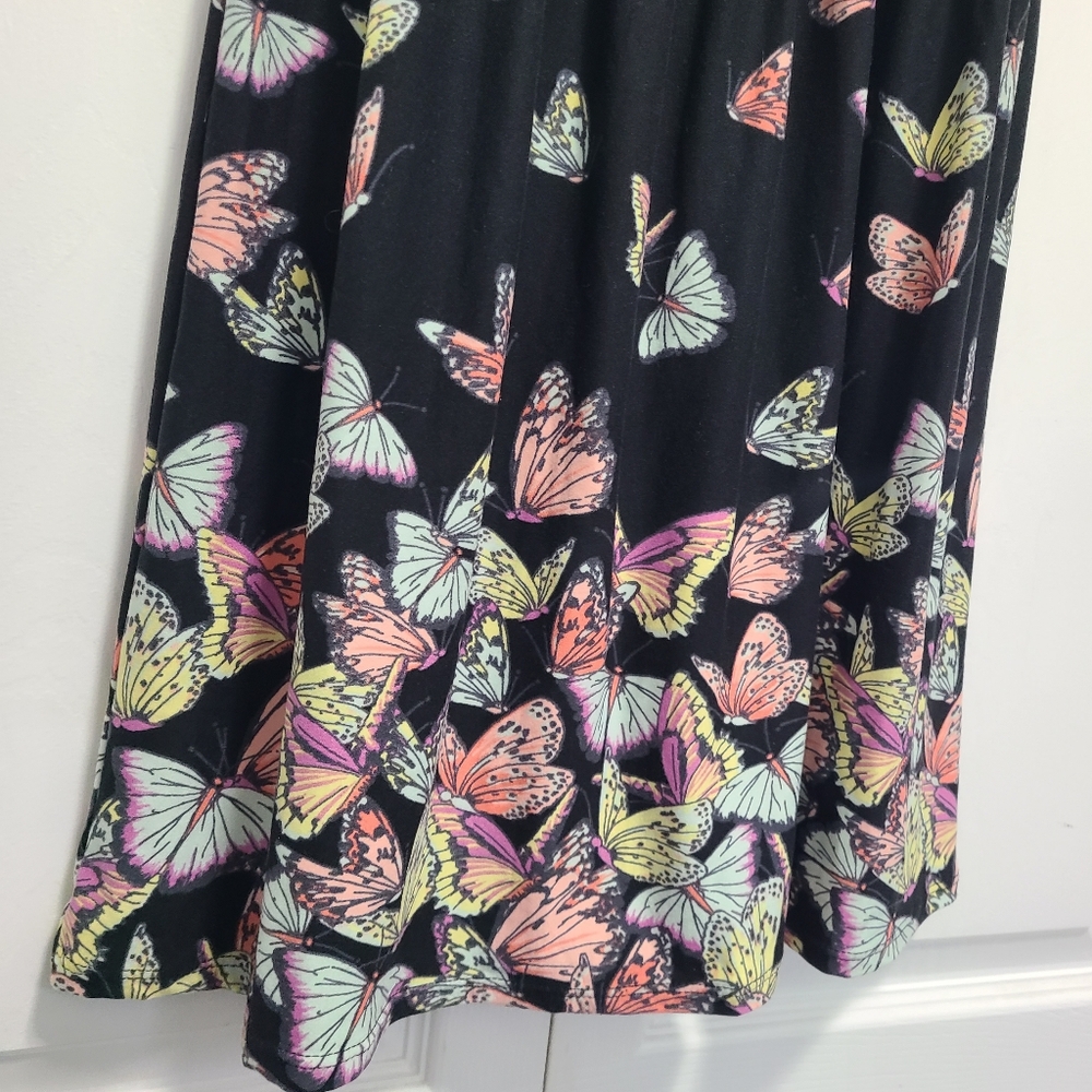 No Boundaries Black Butterfly Halter Sundress Cocktail NB Sweetheart Lace Back S - Picture 4 of 10